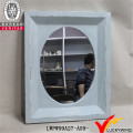 Hand Carved Light Blue Decorative Rustic Vintage Wood Frame Mirror